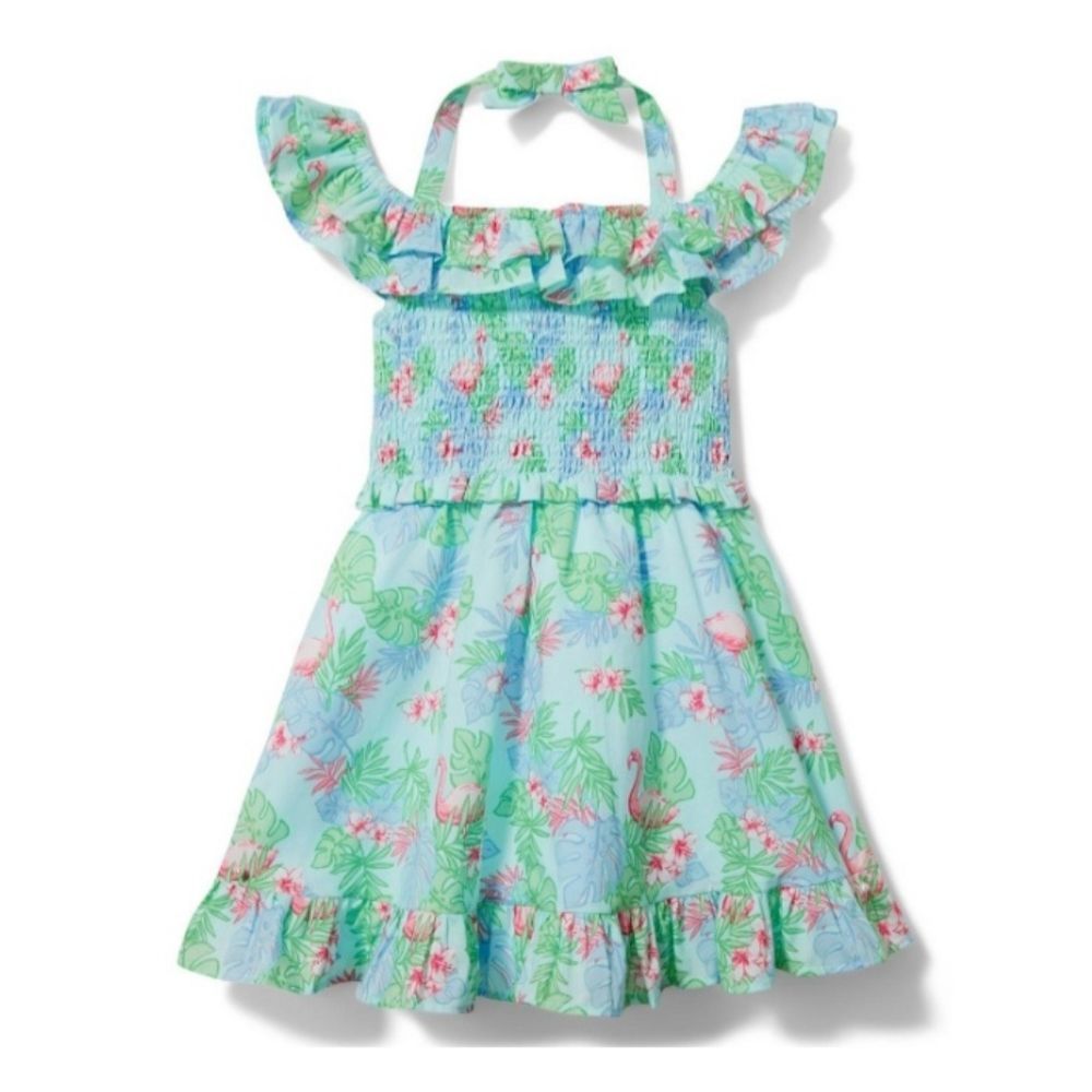 3-6 Month Janie and Jack Flamingo Print cold shoulder dress